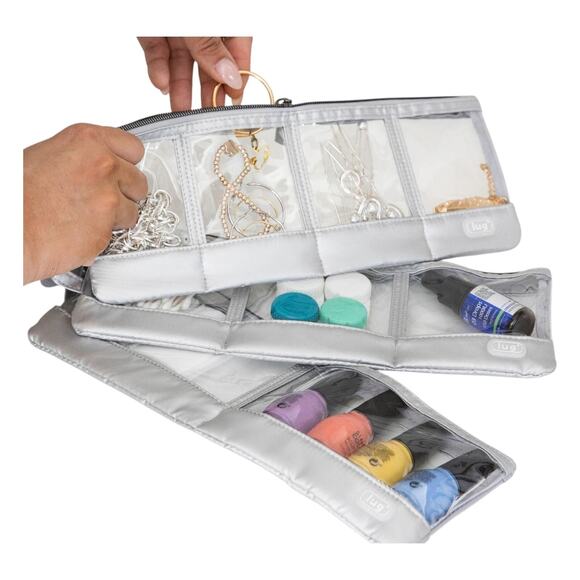 Lug Clearview Metallic Champagne Trio 3-Piece Zip Pouch Set Gold - Picture 16 of 16